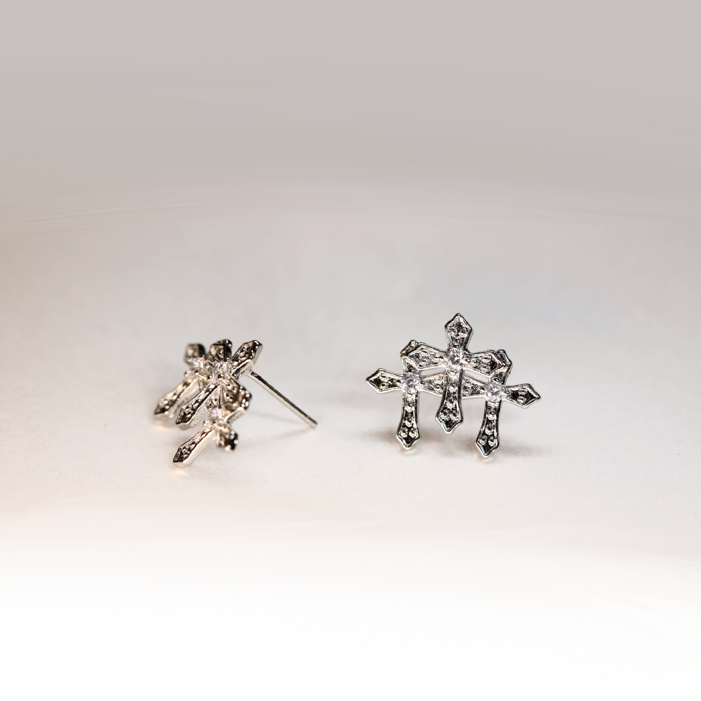 Triple Cross Earrings