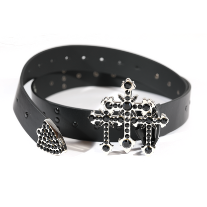 Black Gem Triple Cross Belt