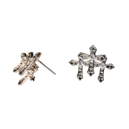 Triple Cross Earrings